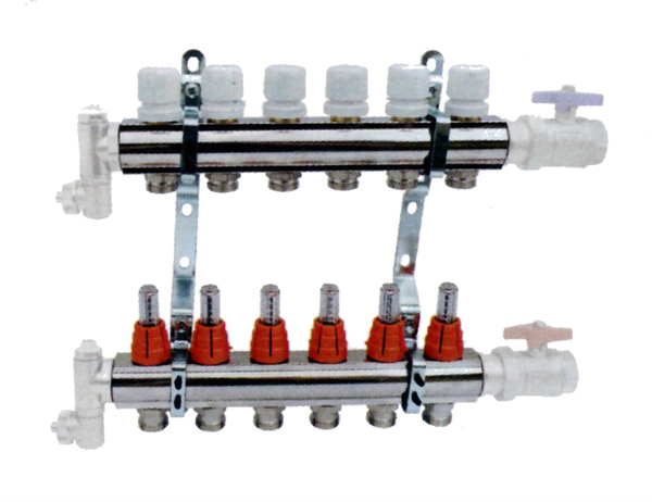 Picture of Vloerverwarmingverdeler met flowmeters, voor 4-12 circuits