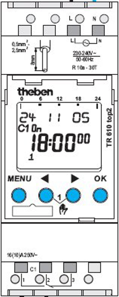 Picture of Digitale Schakelklok Theben TR610 TOP2