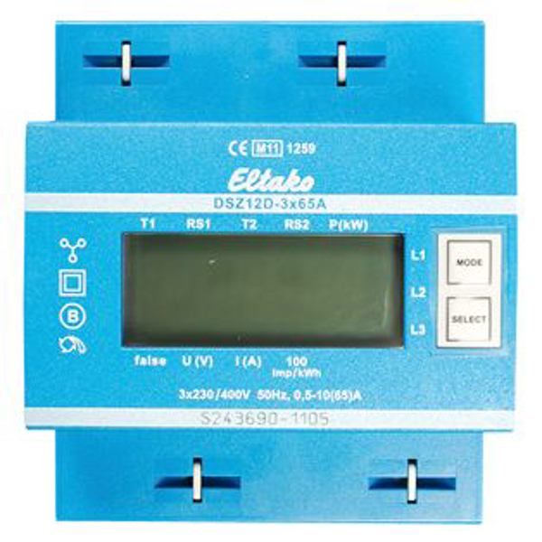 Picture of Driefase kWh-meter DSZ12D-3x65A  met display, MID