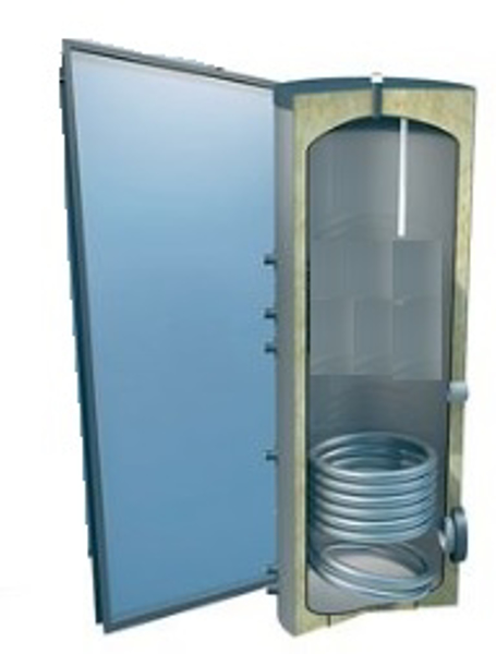 Picture of Set: 'O4SP1-120S1' - 4plus 1 x vlakkeplaatcollector voor schuindak 120 liter solarboiler