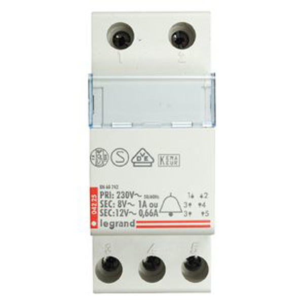 Picture of Legrand Trafo 12/8V 1/0,66 A voor elektrische bel en zoemer