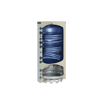 Toon details van Warmtepomp-combinatieboiler 400 l met 2 buiswarmtewisselaars zilver Afbeelding van Warmtepomp-combinatieboiler 400 l met 2 buiswarmtewisselaars zilver