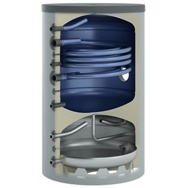 Huichelaar droefheid Seminarie Warmtepomp-combinatieboiler 300 l met 1 buiswarmtewisselaars zilver