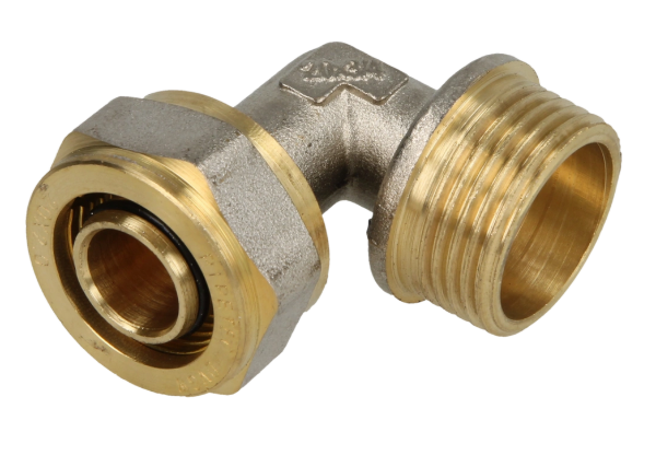 Picture of Messing koppelingen met knelring voor PEX/PERT-buis knie/US